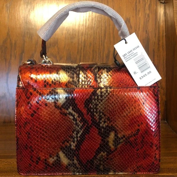 NWT-Brahmin-Mini Francine Satchel-Crimson Rosebay-Crossbody Strap-Dust Bag-$345 - Picture 6 of 16